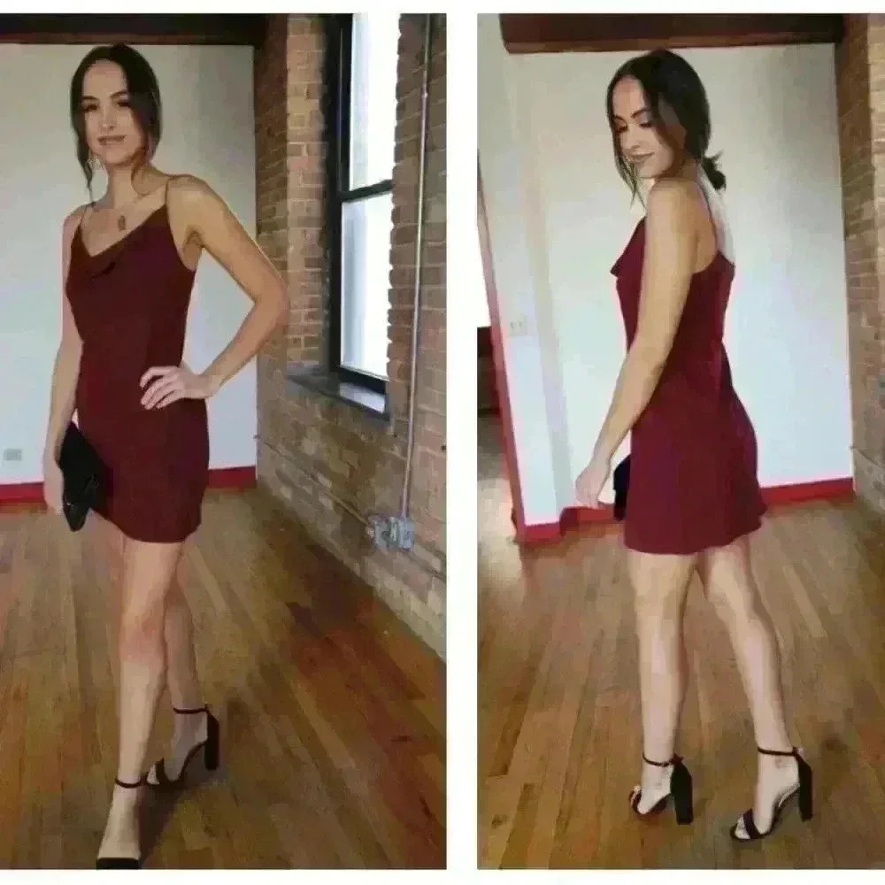 NWT Cowl Neck Burgundy Mini Dress